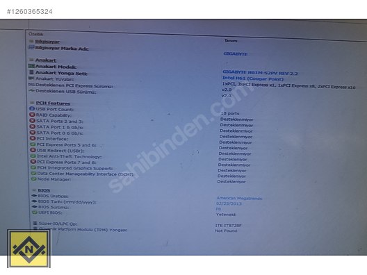 Sahibinden ikinci el anakart