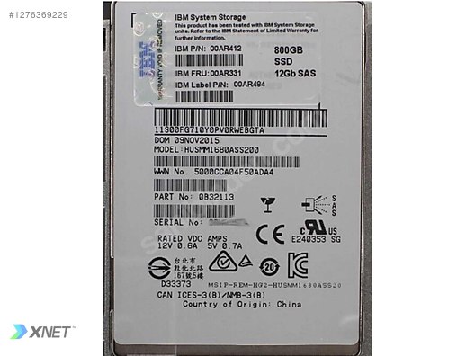 SSD IBM Storwize V7000 800GB 2.5 SAS – Unità Flash 00AR331 00AR412, Ricondizionata