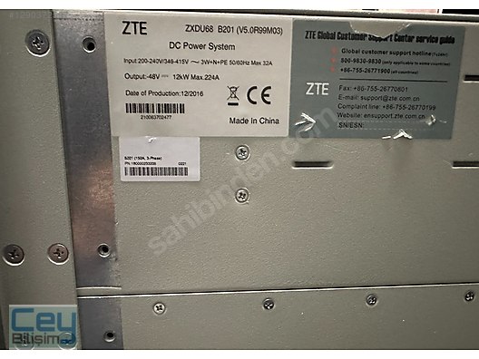 ZTE ZXDU68 B201 48V 200A Power Supply - Elektronik Güç Kaynakları