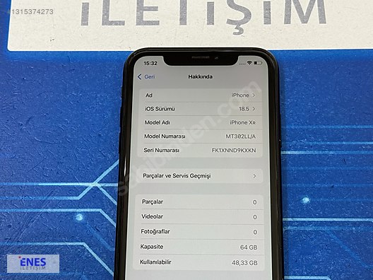 Apple / iPhone XR / PİL:75 iPhone XR 64GB Temiz Türkiye Cihazı