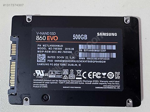 SSD 500GB SAMSUNG 860 EVO その2 SAMSUNG 860 EVO SSD 500GB sahibinden.comda - 1317374307