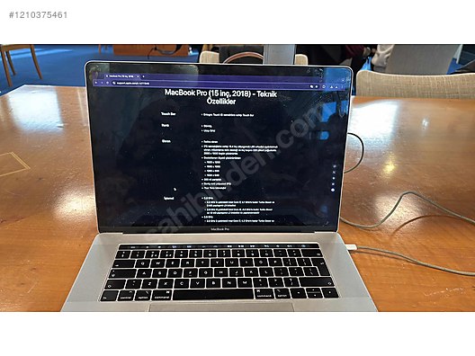 Apple Macbook / Macbook Pro 2018 15 inch i7 16gb ram sahibinden