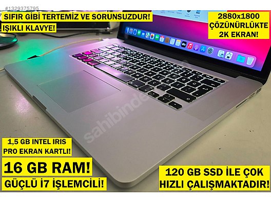 Apple Macbook / SIFIR GİBİ TERTEMİZ GÜÇLÜ İ7 MACBOOK PRO! +16GB