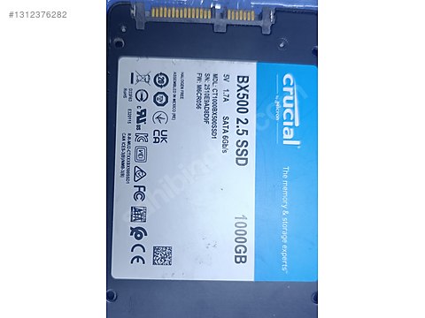 Crucial BX500 1TB SATA SSD sahibinden.comda - 1312376282