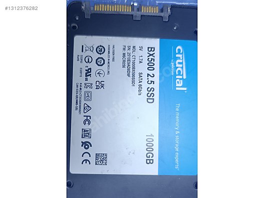 Crucial BX500 1TB SATA SSD sahibinden.comda - 1312376282