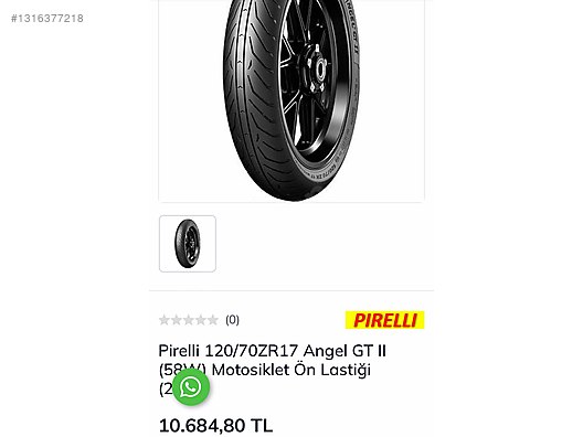 Lastik / Pirelli Angel gt II 120/70 zr 17 (58w) Ve 180/55 zr 17