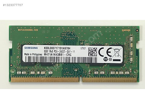 SAMSUNG 8GB DDR4 2400MHZ CL17 SODIMM NOTEBOOK RAM BELLEK on