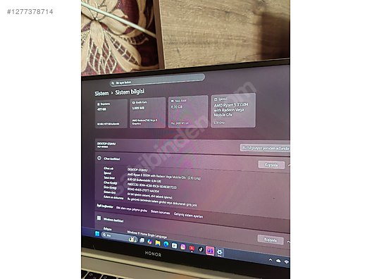 İkinci El ve Sıfır Alışveriş / Bilgisayar / Dizüstü (Notebook) / Laptop / Honor