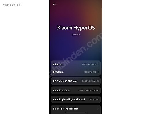 İkinci El ve Sıfır Alışveriş / Cep Telefonu & Aksesuar / Cep Telefonu / Xiaomi / Poco X6 Pro
