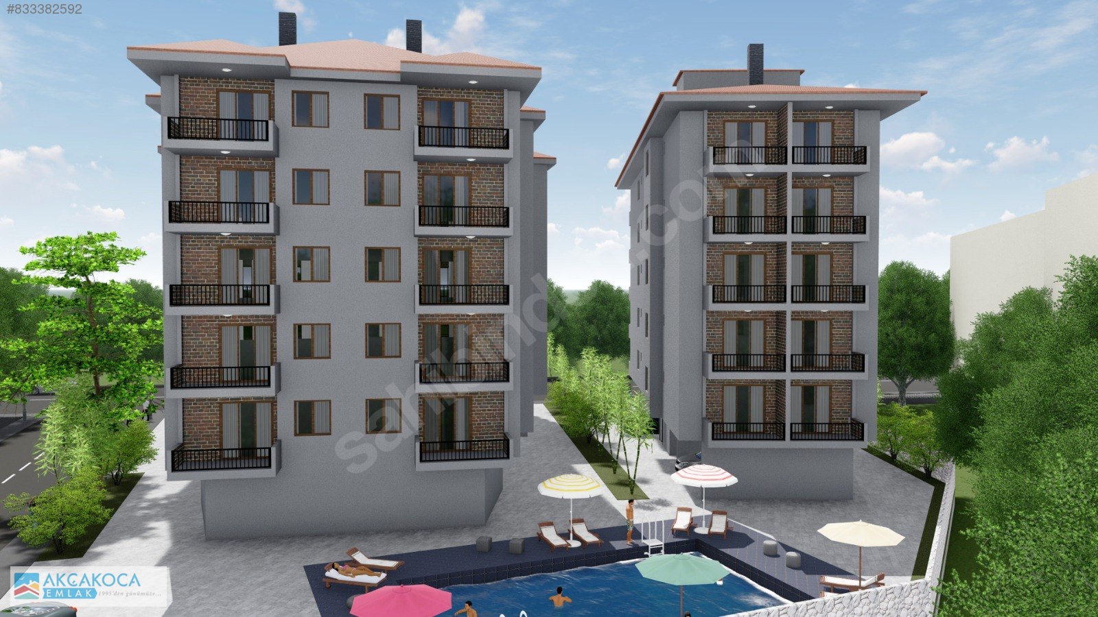 AKÇAKOCA EMLAKKALE EVLERİ HAVUZLU SİTEDE SATILIK 2+1 DAİRE Satılık
