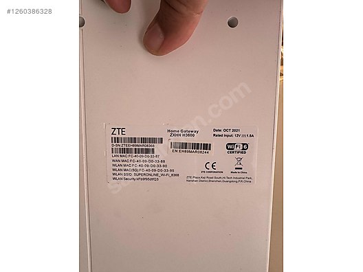 ZTE ZXHN H3600 V9 Wifi 6 modem sahibinden.comda - 1260386328