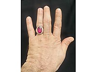 Gümüş yüzük Yakut taşlı usta el işi muhteşem bir parça