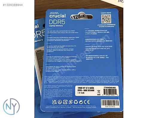 CRUCİAL DDR5 128GB 2x64GB 5600 SODIMM sahibinden.comda - 1309388944