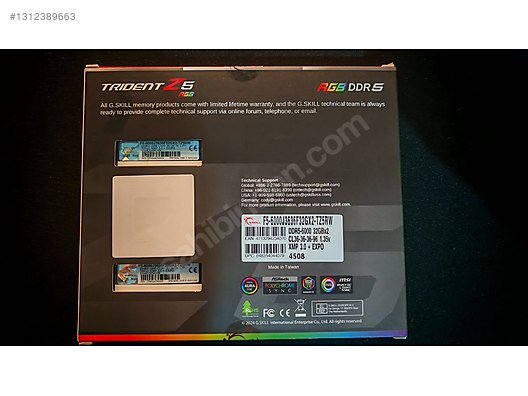 SIFIR-KAPALI-BEYAZ GSKILL 2x32 TRIDENT Z 64 GB 6000 MHz DDR5 on