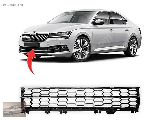 SKODA SÜPER B ÖN TAMPON ALT ORTA IZGARA KROMLU 2020-2023 3V08536