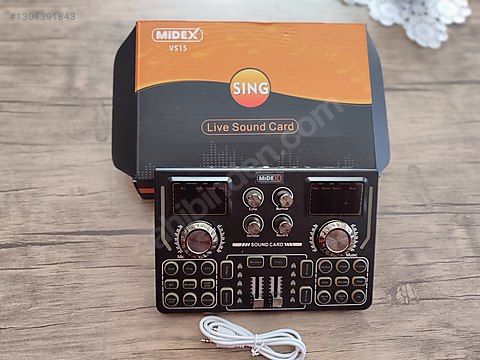 Midex VS15 Üst Seviye Stüdyo Kayıt Canlı Yayın Şarjlı Ses Kartı