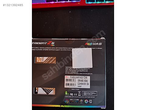 GSKILL 48GB (2x24GB) TRIDENT Z5 SİYAH DDR5 6800MHz CL34 Ram