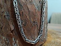 GÜMÜŞ KRAL KOLYE 5 MM OVAL KÜKÜRTLÜ