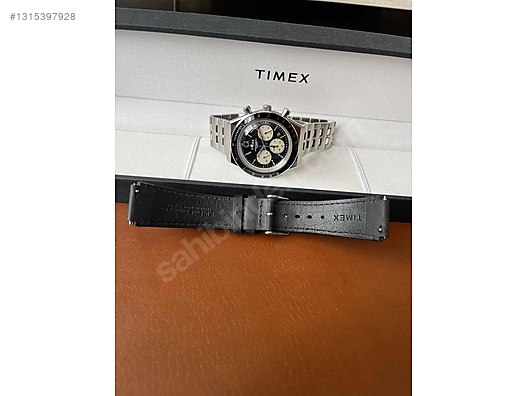 Timex / TIMEX Q Chronograph Quartz Black (Reverse Panda Dial