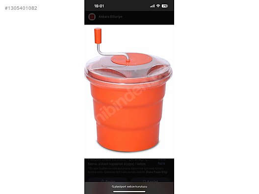 Plastport Sebze Kurutucu 20 lt ( 46700020 ) Ücretsiz on sahibinden