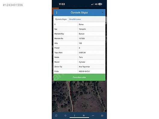 Yenişehir burcun mah satılık tarla