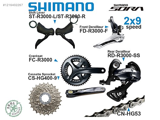 Shimano SORA R3000 grup set sahibinden.comda - 1216402267