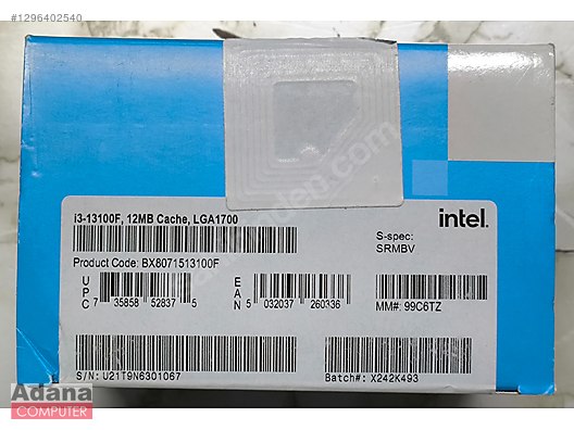 Intel Core i3-13100F 13.Nesil LGA1700 3.40GHz Box İşlemci