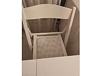 COK AZ KULLANILMIŞ TEMİZ BEYAZ AÇILIP KAPANAN MASA VE 4SANDALYE #1278403727