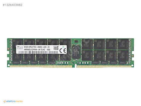 【激安】DDR4-2666 64GB(8GBx8枚) ECC SK Hynix 64GB DDR4-2666 ECC LRDIMM 4Rx4 PC4-21300 Server Bellek