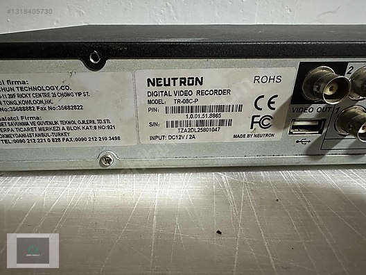 NEUTRON TR-08C-P 8 KANAL ANALOG KAYIT CİHAZI - Kanal DVR Kayıt