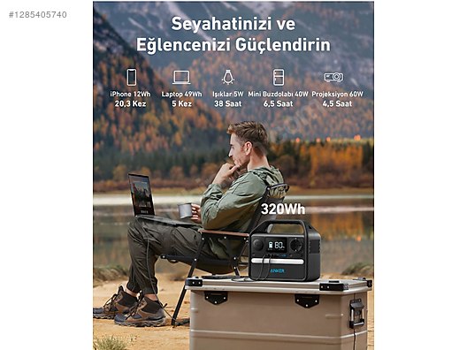 リンクス 5W, U2, U3, U4 ,U5,の5本セットFlex-R Anker SOLIX 522 PowerHouse 300Wh I 300W Taşınabilir Güç Kaynağı