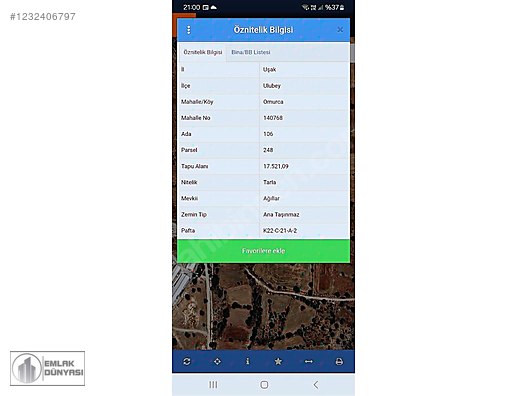 EMLAK DÜNYASINDAN OMURCA KÖYÜNDE 17521m SATILIK TARLA #1232406797