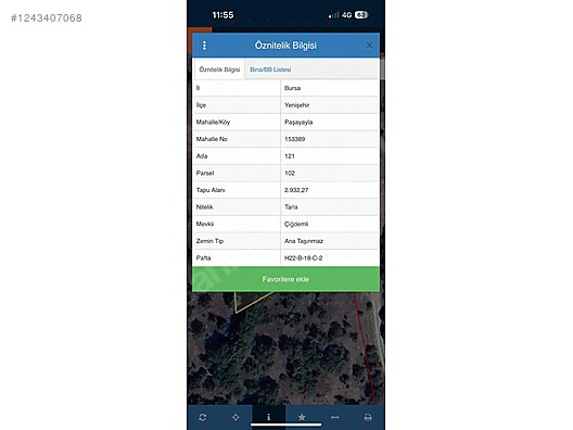 Yenişehir paşayaylada satılık tarla