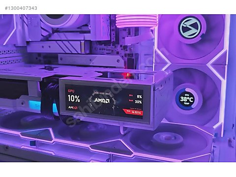 TurZX 4.6 Standlı Sensör Ekran USB Mini Panel siyah renk on