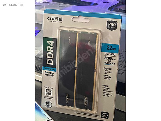 CRUCİAL 32GB DDR4 SIFIR RAM BELLEK 16X2 32GB 3200MHZ CL22