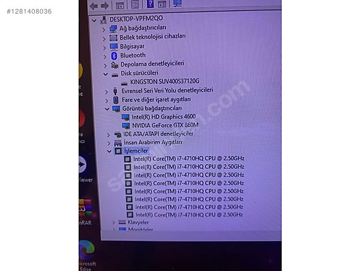 Intel Core i7 Lenovo Oyuncu Laptop