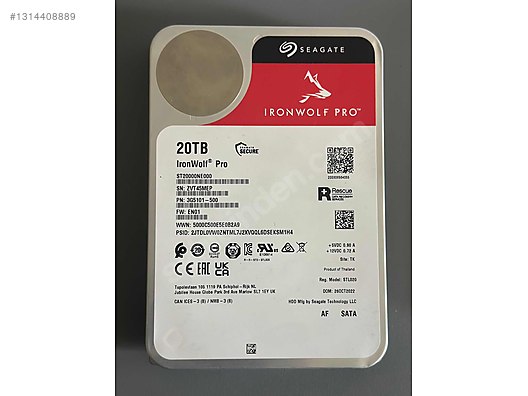 Seagate IronWolf Pro 20TB HDD Sorunsuz / Temiz sahibinden.comda