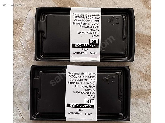 SAMSUNG 32GB (16x2) DDR5 5600MHZ LAPTOP RAMİ YD sahibinden.comda