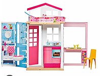 Barbi portatif ev + barbi dolabi