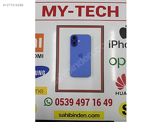 Resim Apple iPhone 16 İkinci El YD | 128 GB | Laciverttaş İkinci El İPHONE 16 128 GB PİL 100 2 AYLIK MYTECH