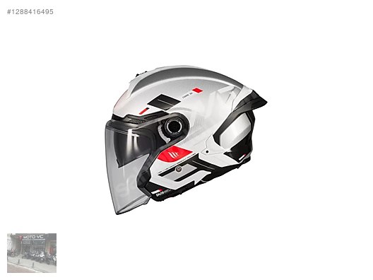 KASK MT COSMO SV Silence A2 Gloss GÜMÜŞ GÖZLÜKLÜ - Yarım Kapalı