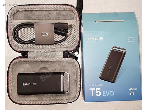 SAMSUNG T5 EVO 8TB Taşınabilir SSD MU-PH8T0S/WW sahibinden.comda