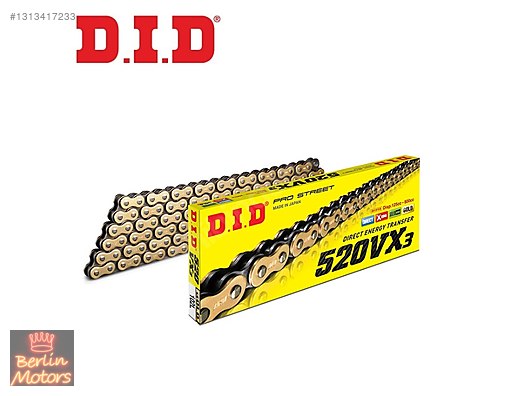Şanzıman / DID 520VX3 X-Ring Gold 118 Bakla Zincir Orijinal Japon