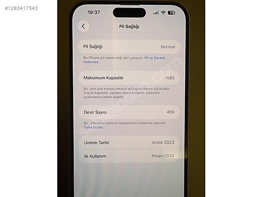 İkinci El 128 GB Apple iPhone 15 Plus iOS Cep Telefonu