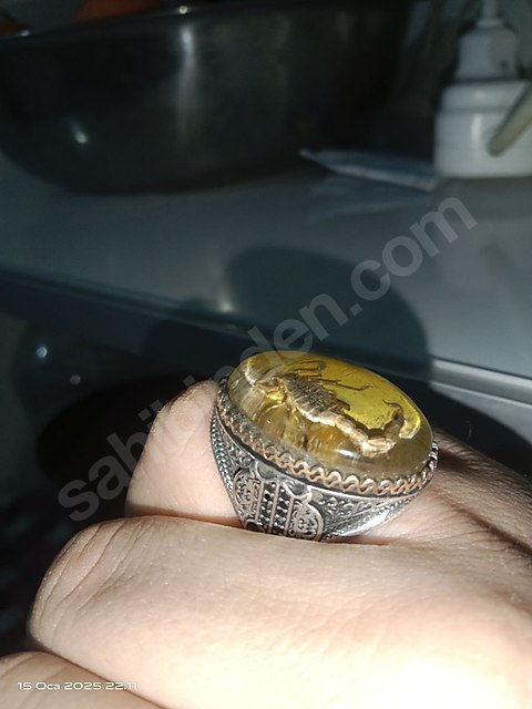 fosil ozel iscilikli yüzük