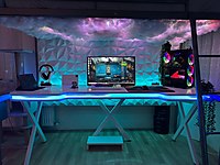 RGB BLUETOOTH IŞIKLI Mdf Masa 200x80cm Sallanmaz 3 Metal Ayaklı #1282419893