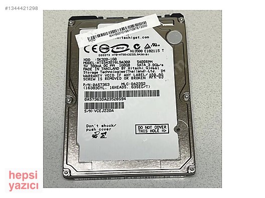 Hitachi HTS543216L9A300 160GB 5.4k SATA 3Gbps 8MB 2.5
