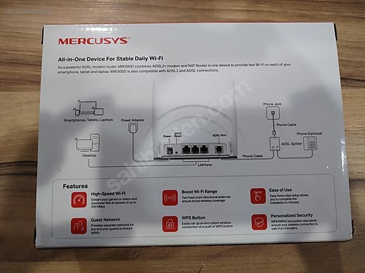 MERCUSYS 300Mbps ADSL+ MODEM ROUTER (2.El) sahibinden.comda - 1209422005