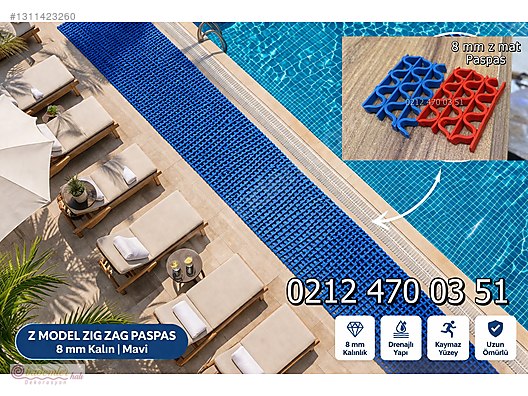 Havuz Kenarı Z Mat Paspas 8 mm | Kaydırmaz Islak Zemin Çözümü on