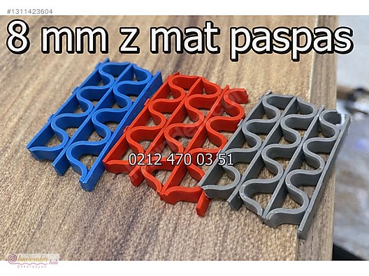 Zig Zag Z Mat Paspas 8 mm | Otel Havuz Kenarı Kaydırmaz mavi on